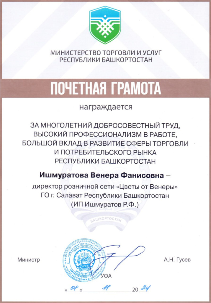 Почётная грамота (2024)