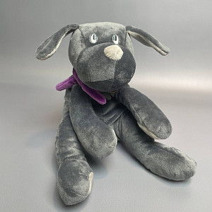 Собака 30 см серый/фиолетовый