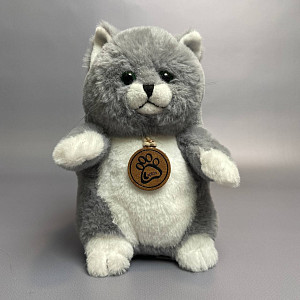 Толстый кот 20см серый